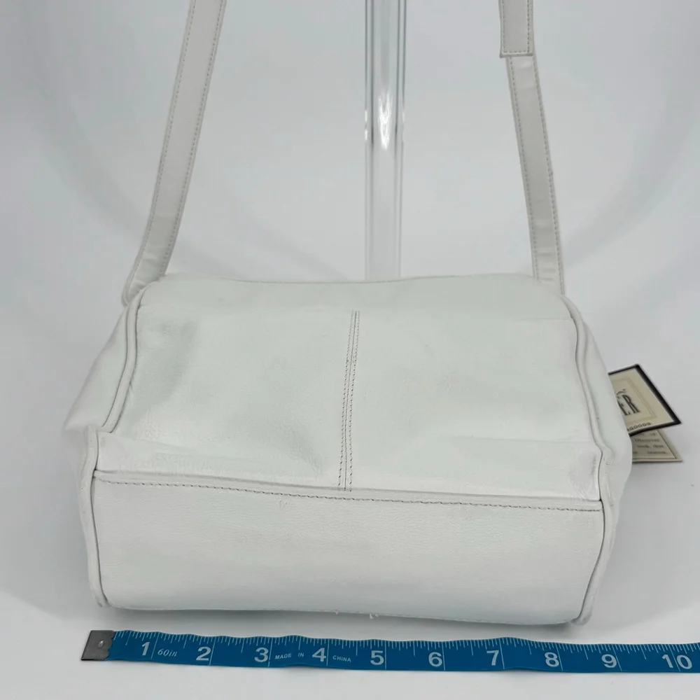 NWT Vintage Sereta White Leather Crossbody Bag Gold Hardware